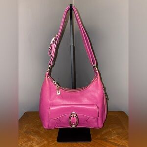 Cole Haan Vintage Hobo Style plum Leather Shoulder Bag in EUC